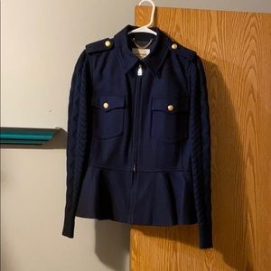 Lands’ End Canvas Military Ruffle Jacket Size 14